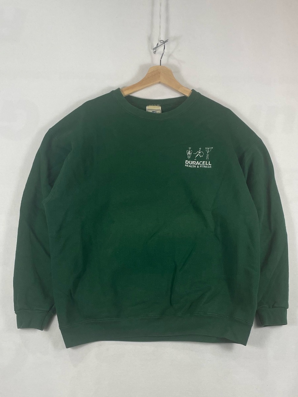 Vintage Lee Ultraweight Duracell Sweatshirt Crewneck Dark Green Made in USA Sz L